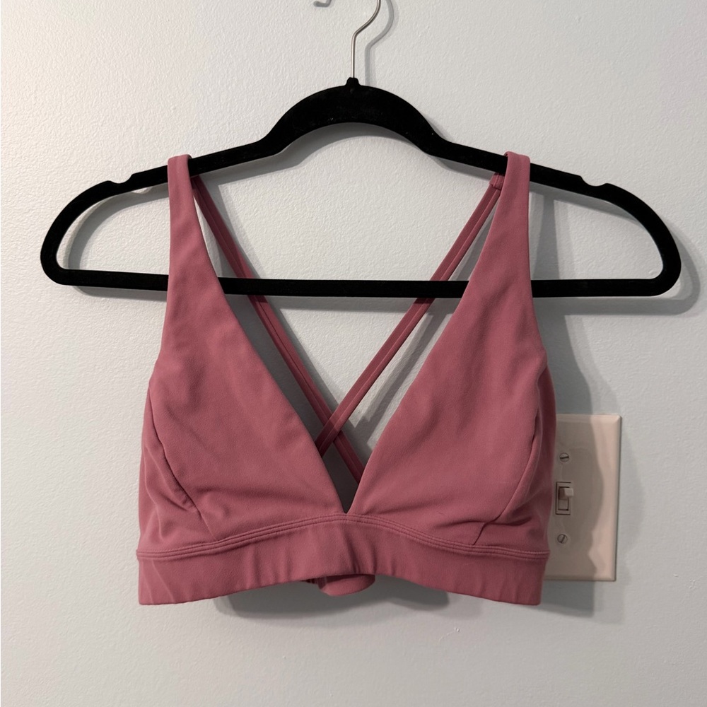 CRZ YOGA Mauve Cross-Back Sports Bra